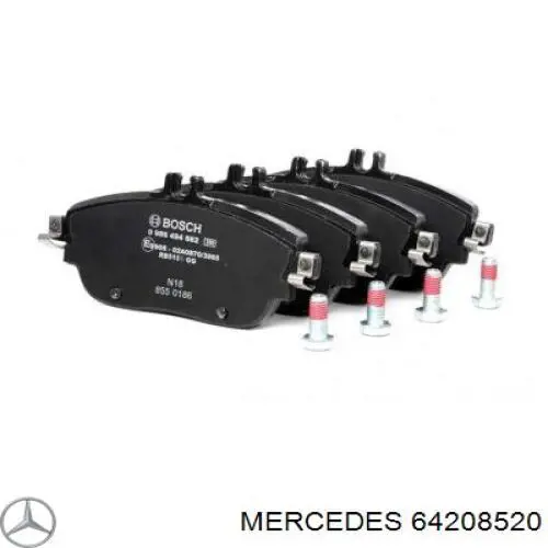 Передние тормозные колодки 64208520 Mercedes