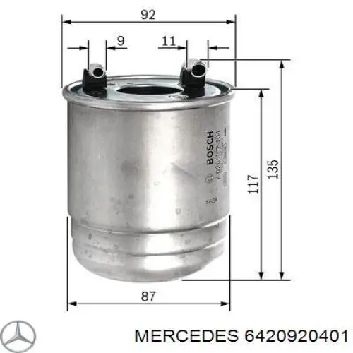 Фильтр тонкой очистки топлива Mercedes 6420920401 цена, от 31.28 USD