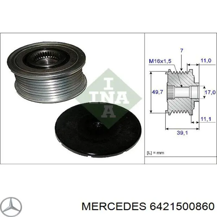 Инерционный шкив Mercedes 6421500860 цена, от 35.21 USD