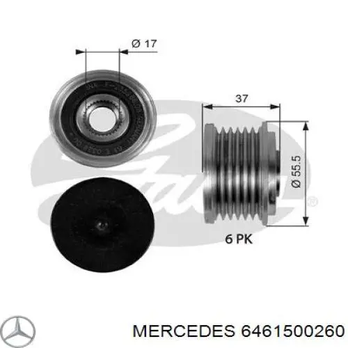 6461500260 Mercedes Обгонная муфта генератора