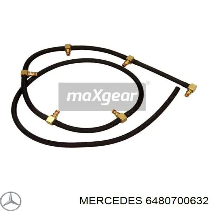 6480700632 Mercedes трубка топливная, обратная от форсунок