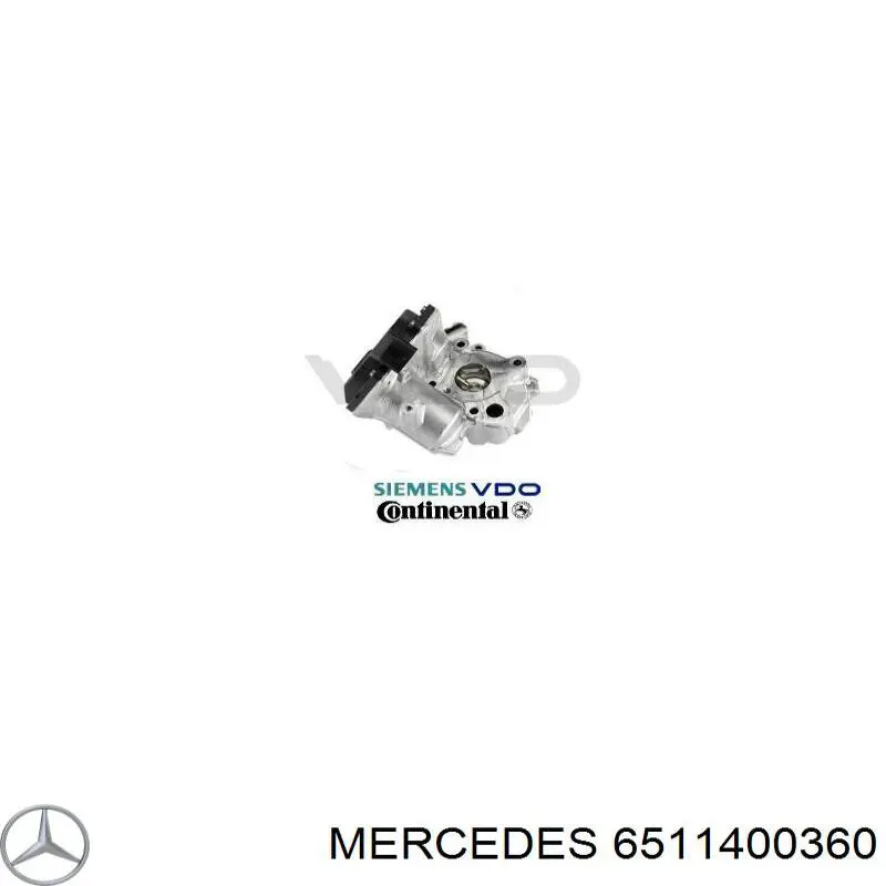 Клапан EGR, рециркуляции газов Mercedes 6511400360