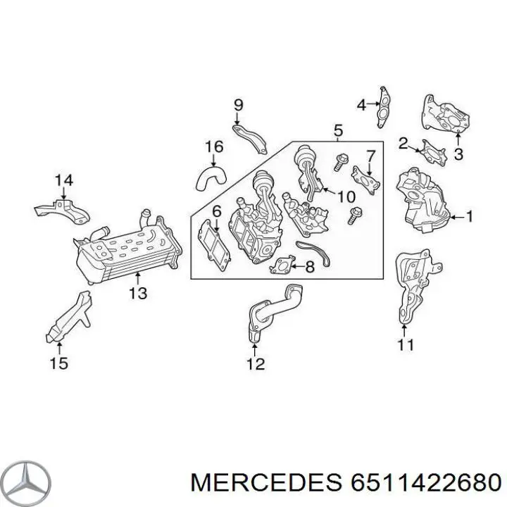 Прокладка патрубка EGR к головке блока (ГБЦ) Mercedes 6511421180 цена, от 11.34 USD
