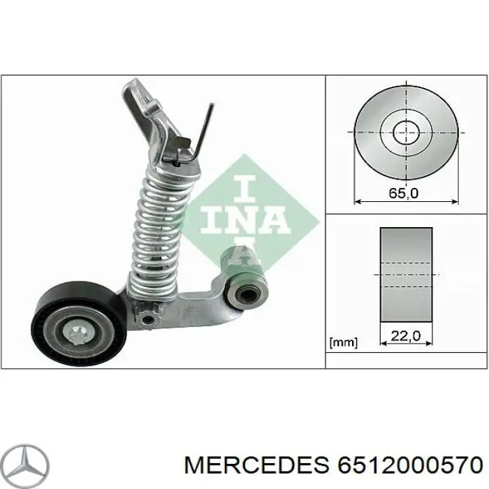 6512000570 Mercedes reguladora de tensão da correia de transmissão