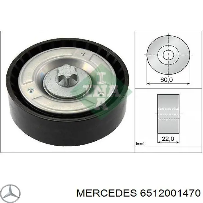 6512001470 Mercedes rolo parasita da correia de transmissão