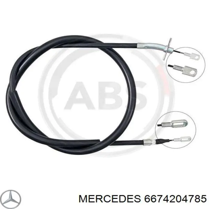 Купить 6674204785 Mercedes Задний правый трос ручника