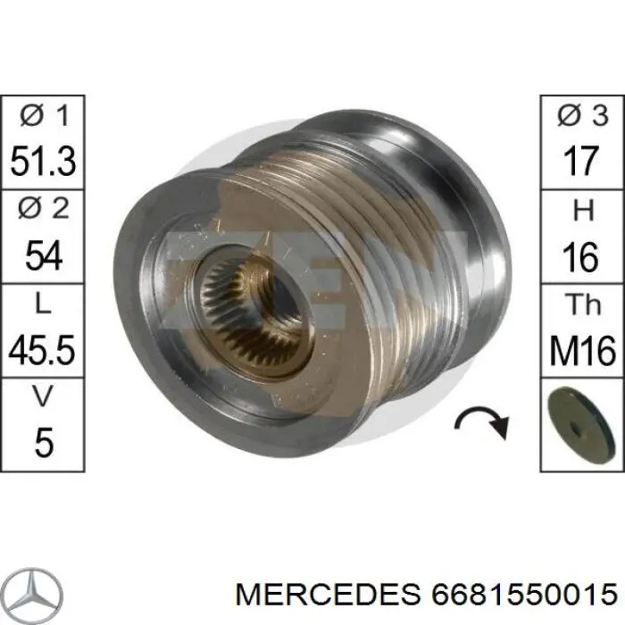 Инерционный шкив Mercedes 6681550015 цена, от 25.02 USD