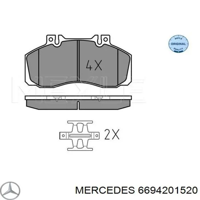 6694201520 Mercedes задние тормозные колодки