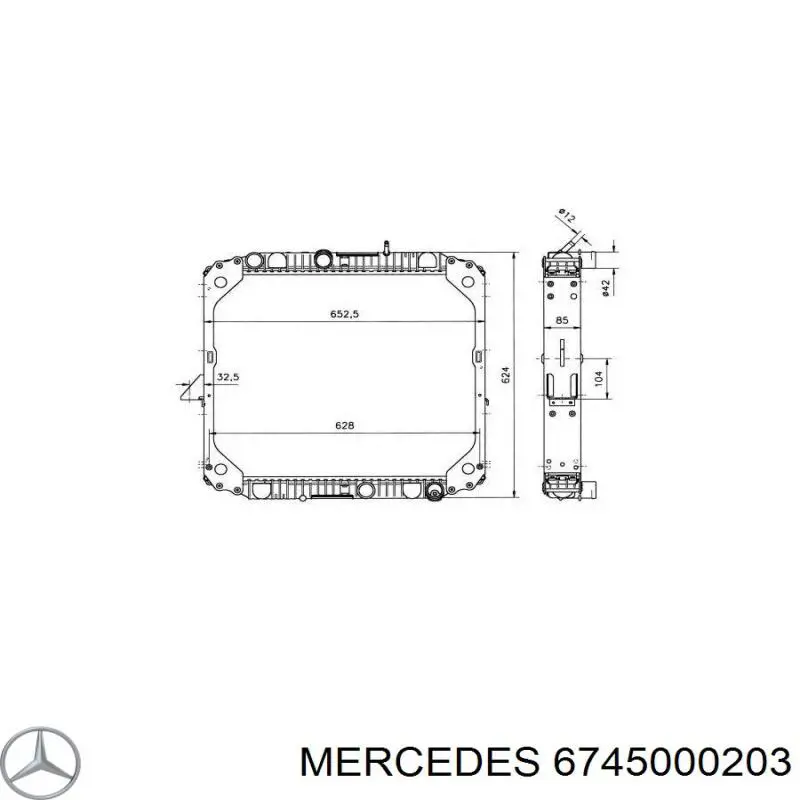6745000203 Mercedes Радиатор основной