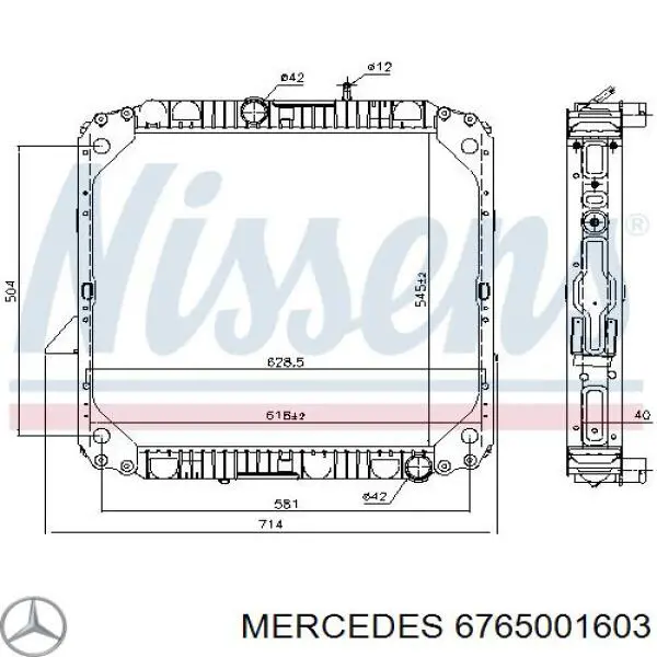 Радиатор 6765001603 Mercedes