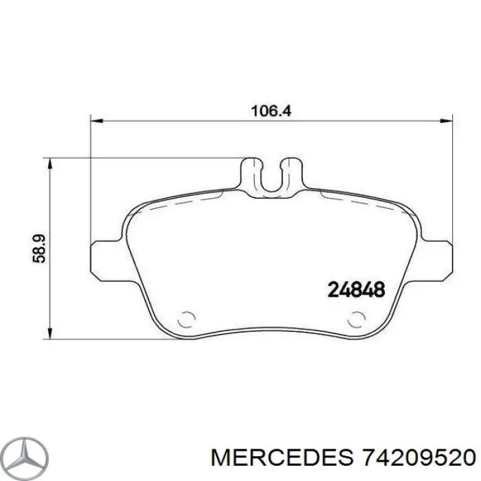 Задние тормозные колодки 74209520 Mercedes