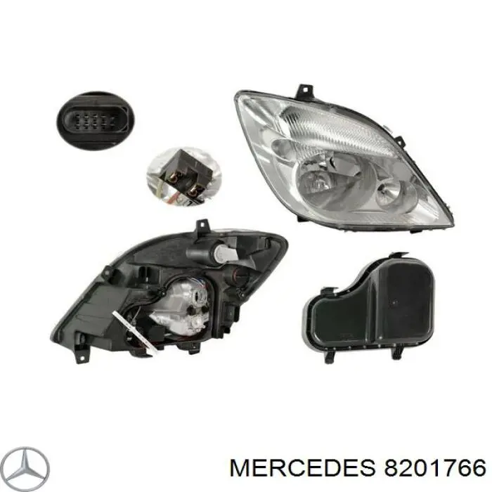 Стекло фары правой 8201766 Mercedes