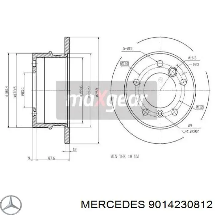 Тормозные диски 9014230812 Mercedes