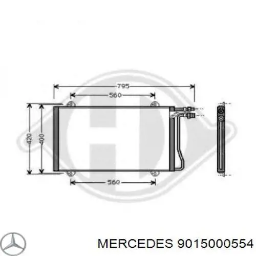 9015000554 Mercedes радиатор кондиционера