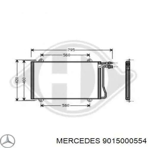 Радиатор кондиционера 9015000554 Mercedes