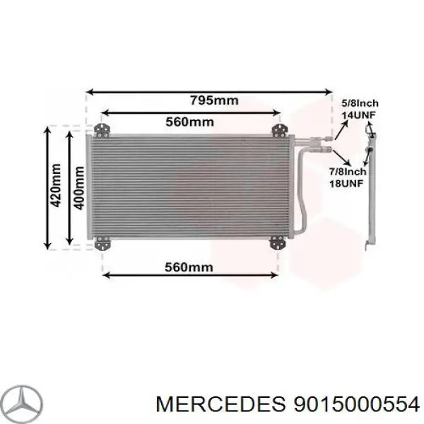 Конденсатор кондиционера Mercedes 9015000554 цена, от 66.09 USD