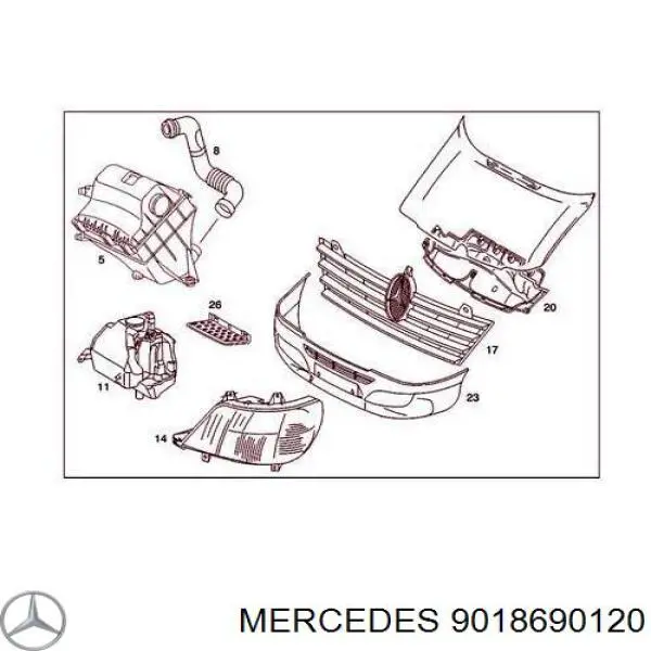Бачек омывателя фар на Mercedes Sprinter (901, 902)