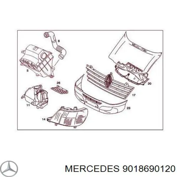 Бачок омывателя фар Mercedes 9018690120 цена, от 14.67 USD