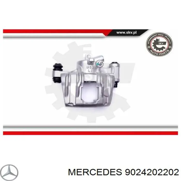 Суппорт тормозной левый задний Mercedes 9024202202