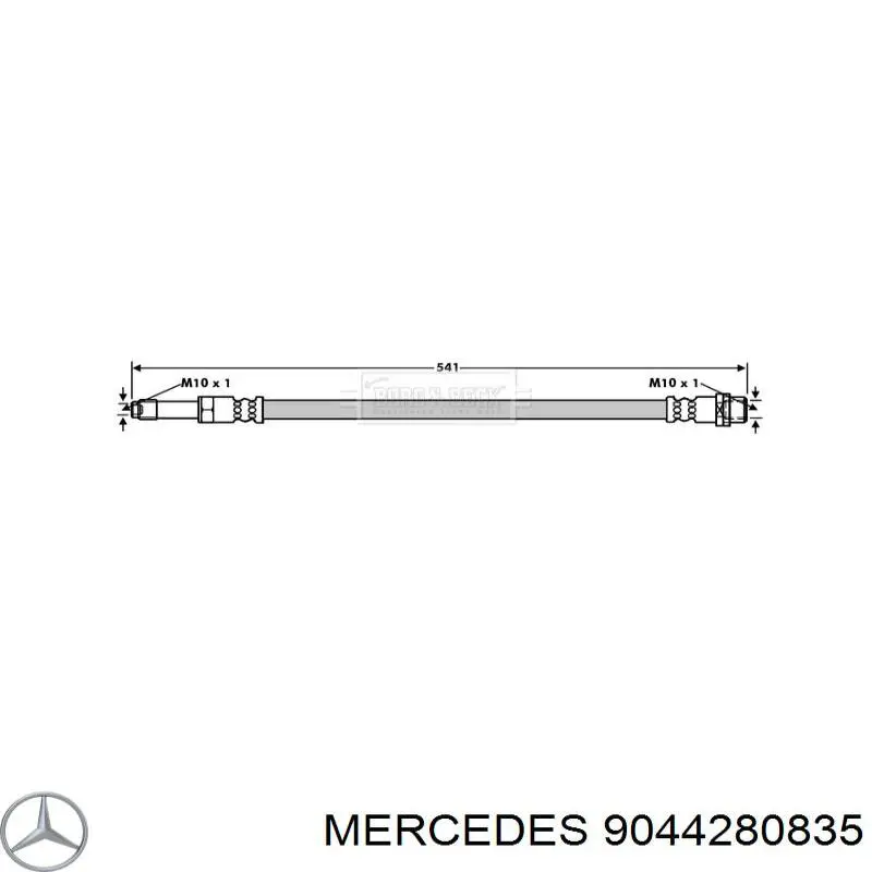 Шланг тормозной задний Mercedes 9044280835