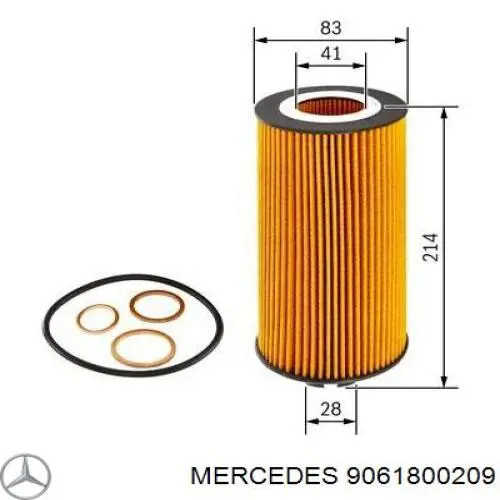 Масляный фильтр 9061800209 Mercedes