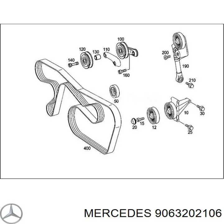 9063202106 Mercedes suspensão de lâminas traseiro