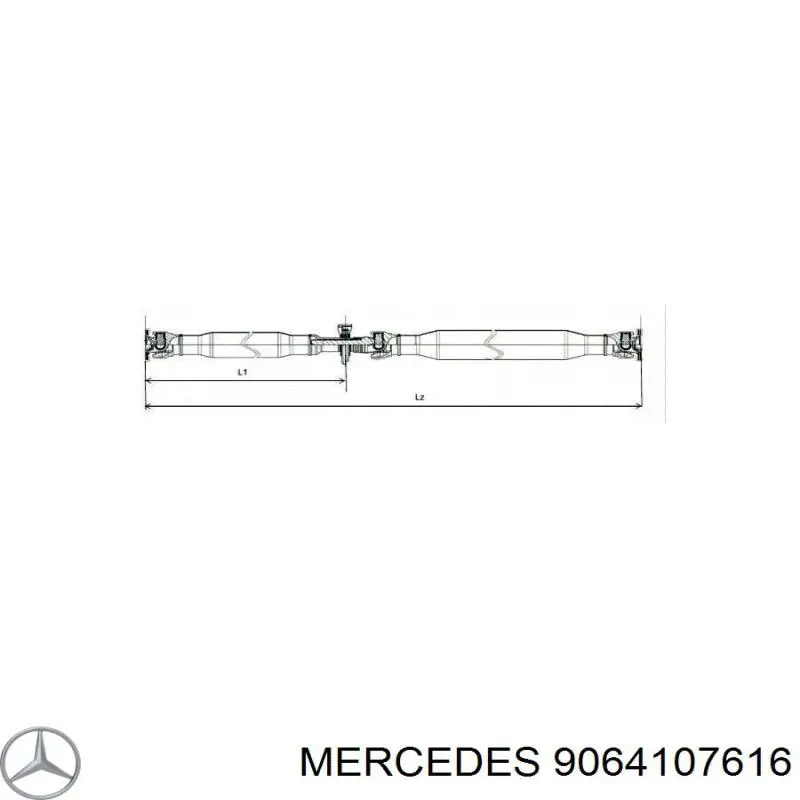 9064107616 Mercedes junta universal traseira montada