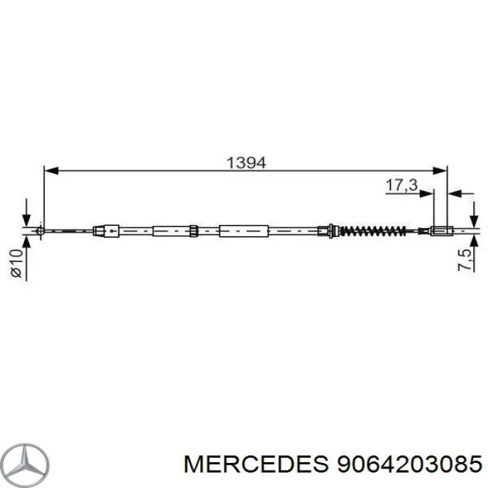 Задний трос ручника Mercedes 9064203085