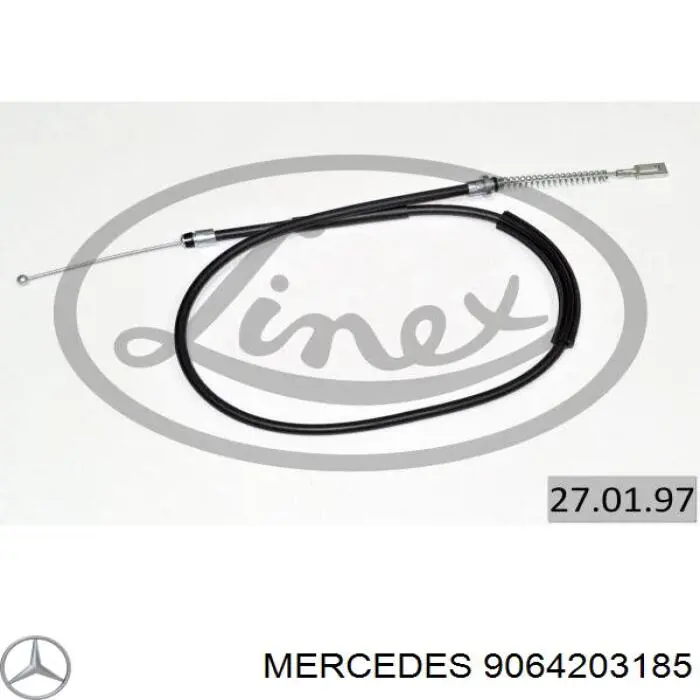 9064203185 Mercedes трос ручного тормоза задний правый/левый