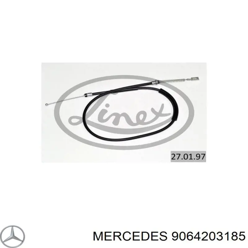 9064203185 Mercedes Трос ручного тормоза задний правый/левый