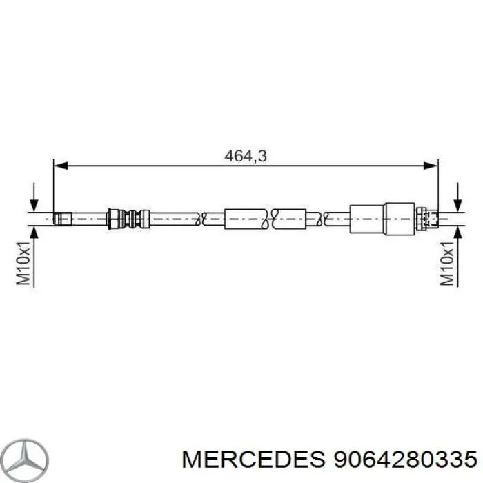Тормозной шланг задний Mercedes 9064280335 цена, от 12.20 USD