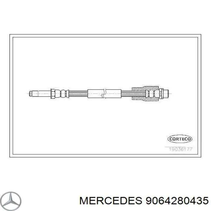 Шланг тормозной передний 9064280435 Mercedes