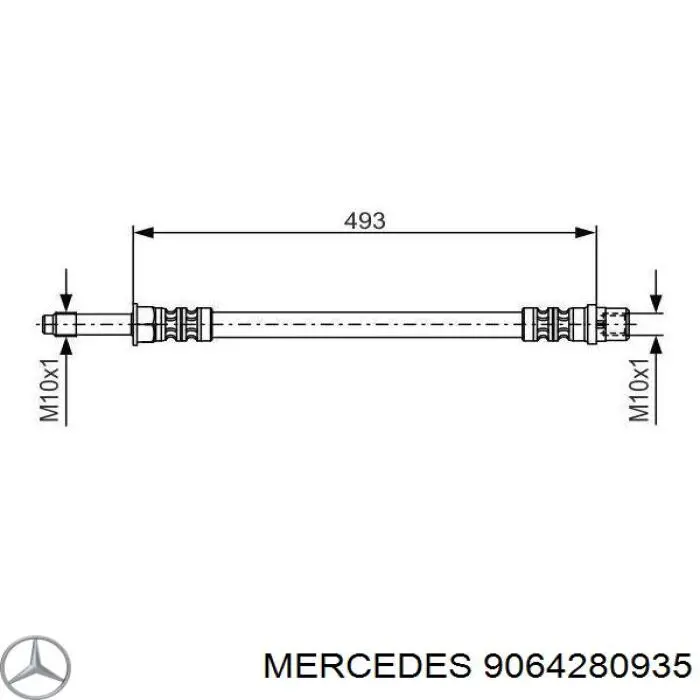 Шланг тормозной передний 9064280935 Mercedes