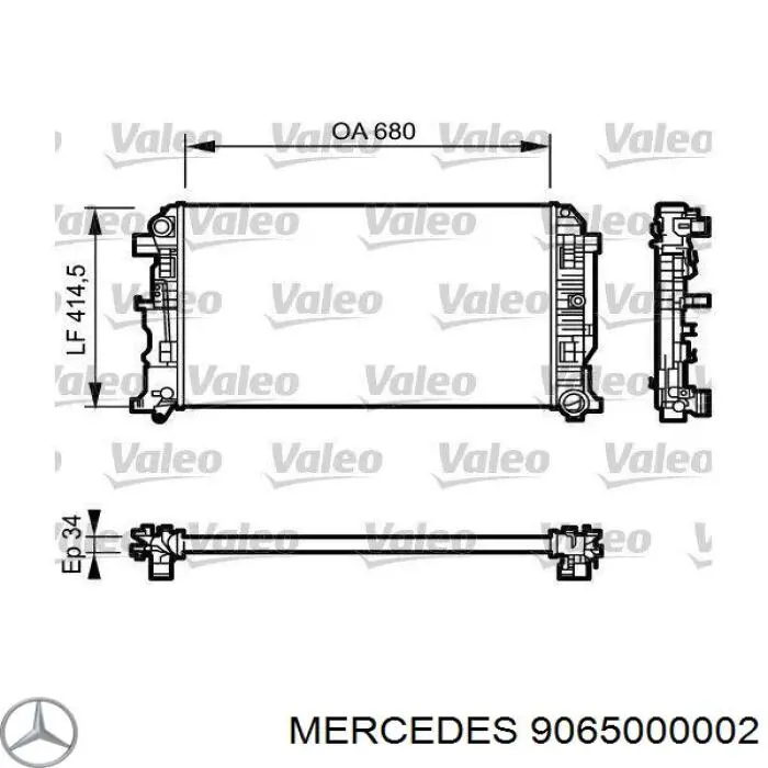Радиатор 9065000002 Mercedes