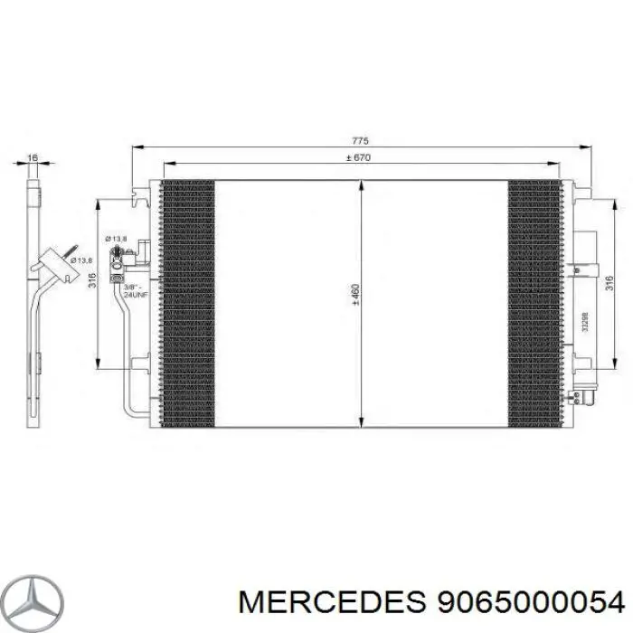 Купить 9065000054 Mercedes Радиатор системы охлаждения кондиционера
