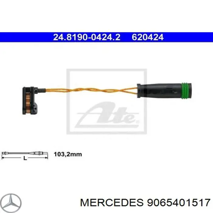 9065401517 Mercedes датчик износа тормозных колодок передний