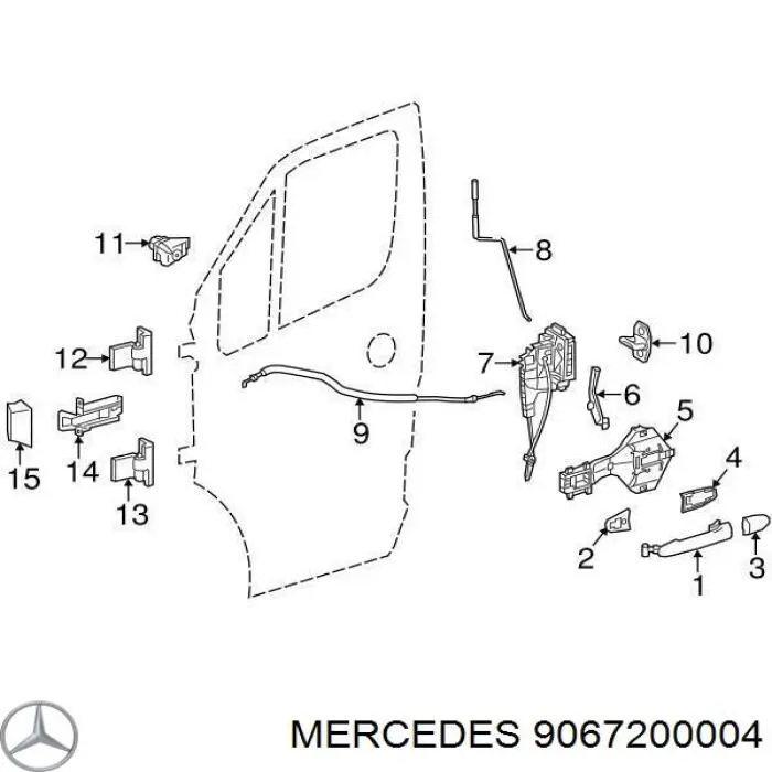9067200004 Mercedes петля-зацеп (ответная часть замка двери передней)