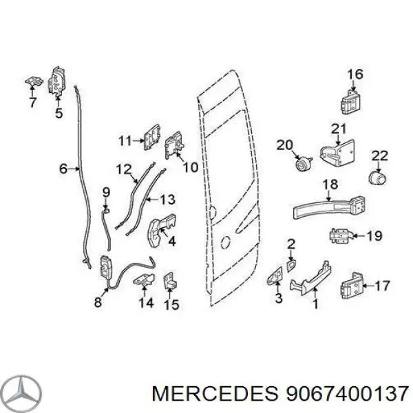 Петля задней (распашной) двери, правая верхняя на Mercedes Sprinter (906)