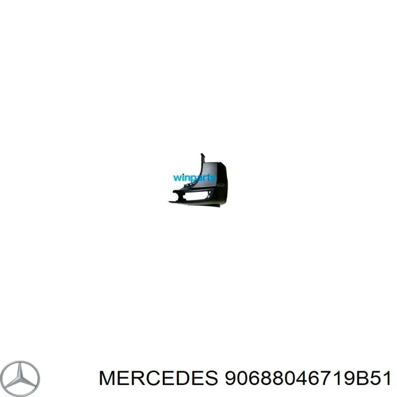 Бампер задний, правая часть 90688046719B51 Mercedes