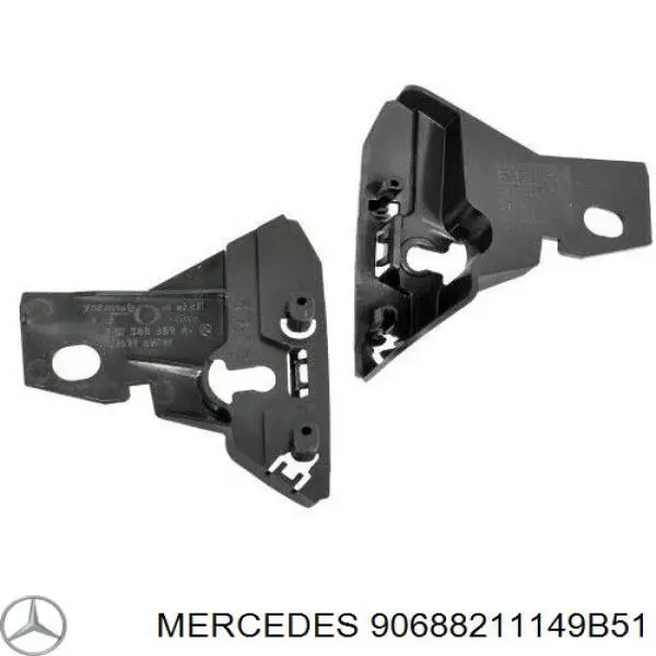 Кронштейн нижней накладки фар, правый 90688211149B51 Mercedes