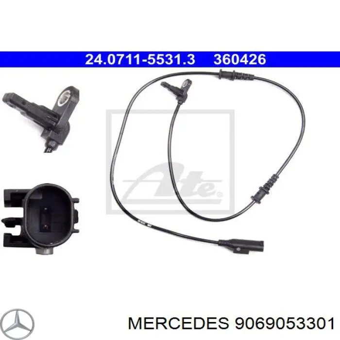 Передний датчик АБС Mercedes 9069053301 цена, от 36.22 USD