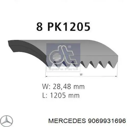 9069931696 Mercedes Поликлиновый ремень