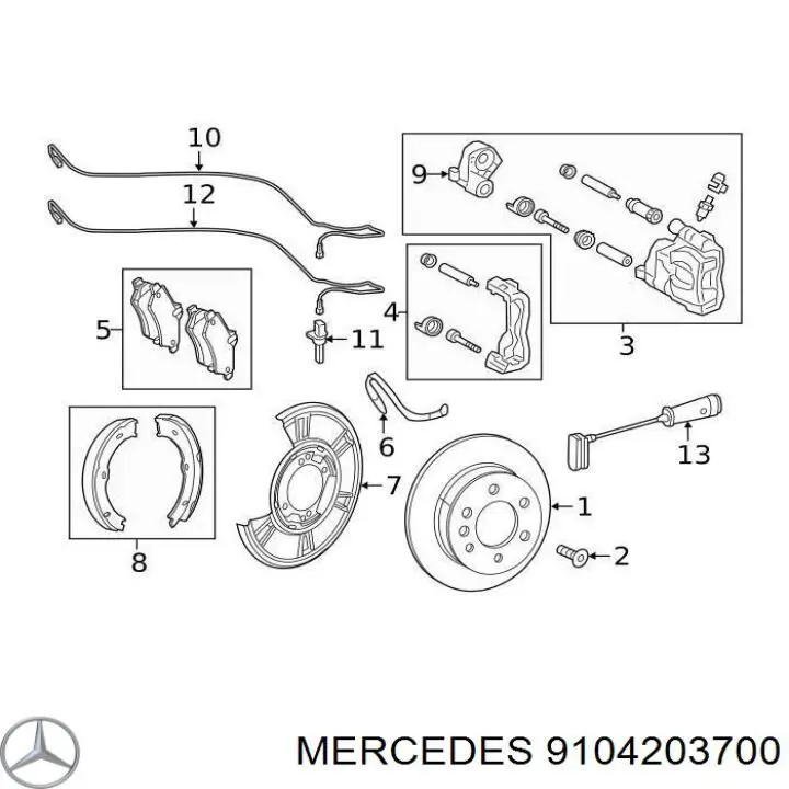 9104203700 Mercedes Колодки тормозные дисковые комплект