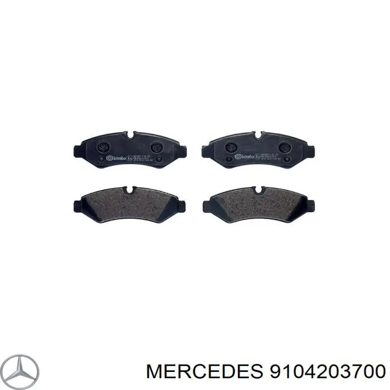 9104203700 Mercedes sapatas do freio traseiras de disco