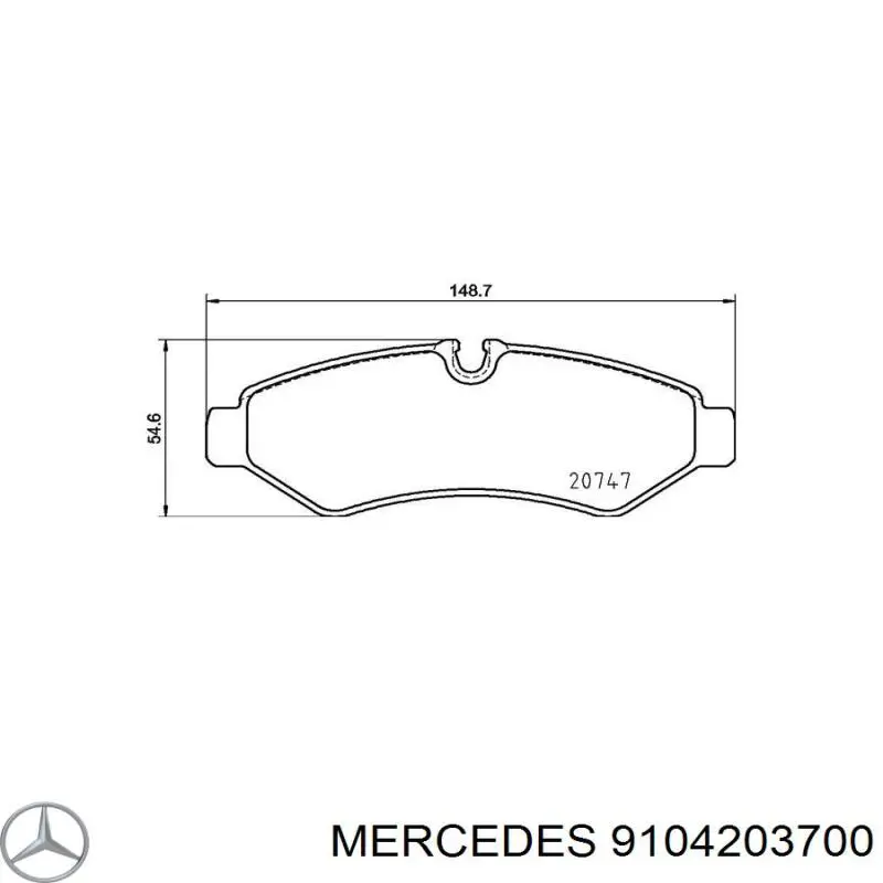 Задние тормозные колодки 9104203700 Mercedes