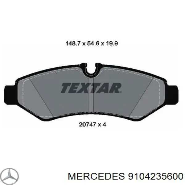 9104235600 Mercedes sapatas do freio traseiras de disco