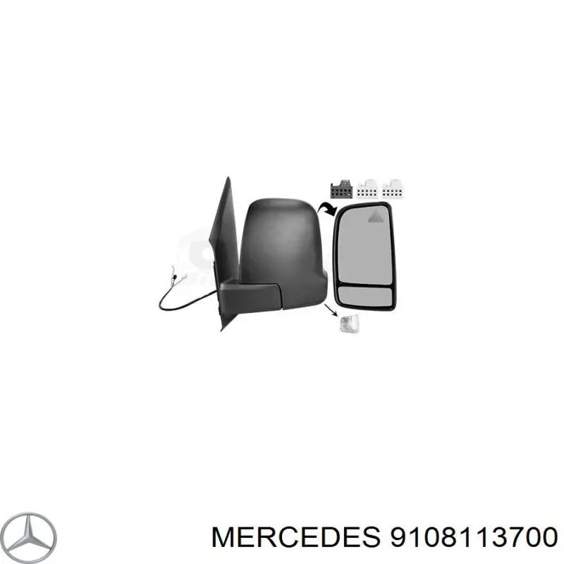 Стекло зеркала заднего вида, левого на Mercedes Sprinter (907, 910)