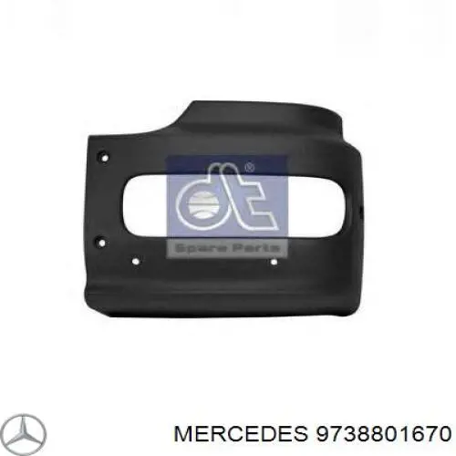 9738801670 Mercedes бампер передний, левая часть