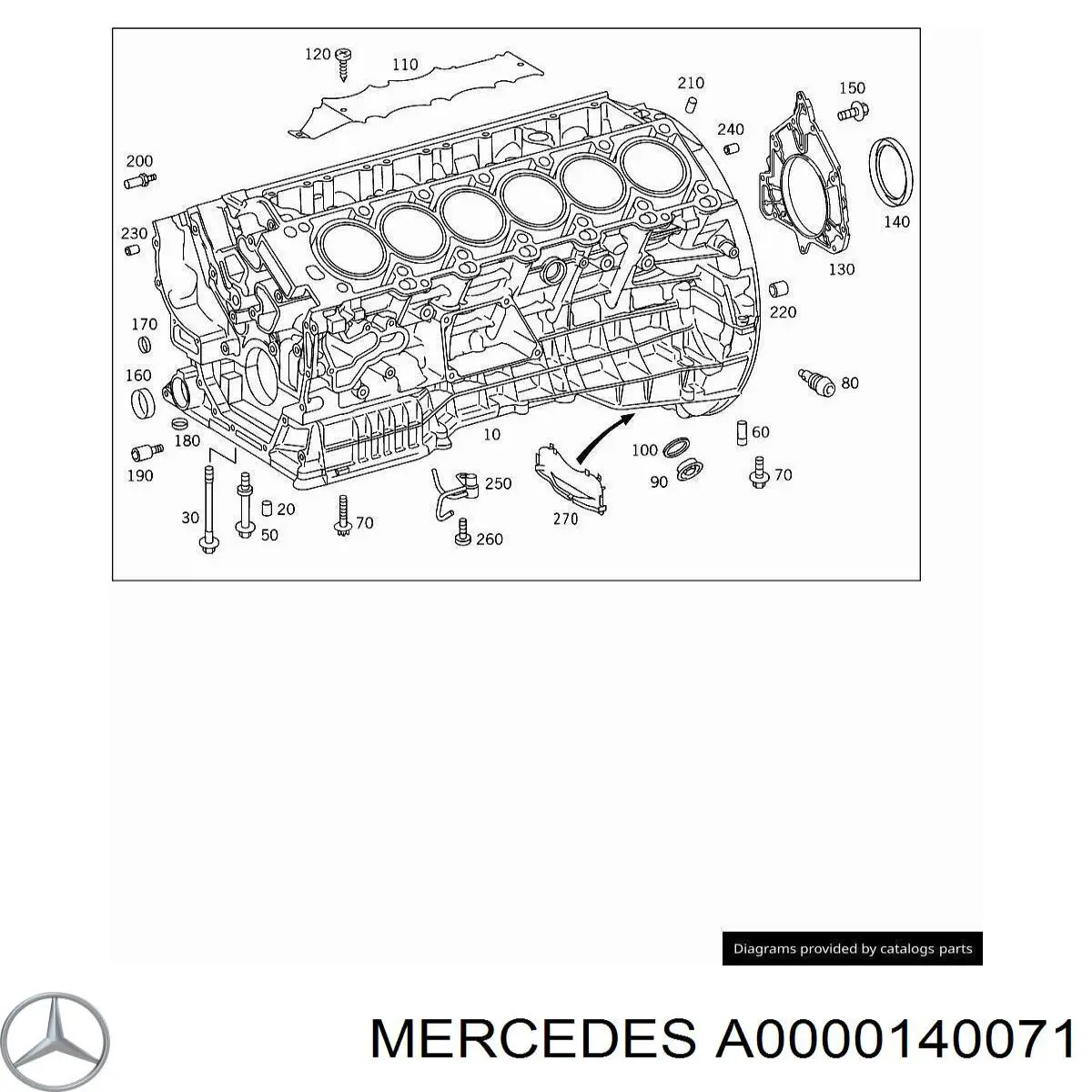 Болт поддона двигателя Mercedes A0000140071
