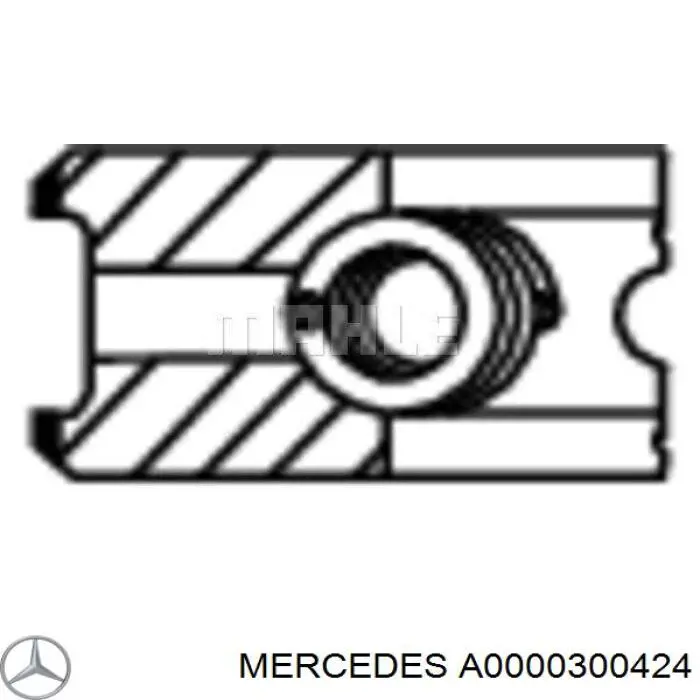 Комплект поршневых колец на 1 цилиндр, стандарт A0000300424 Mercedes